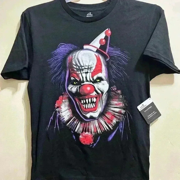 Scary Clown Halloween Horror T-Shirt - Picture 1 of 3